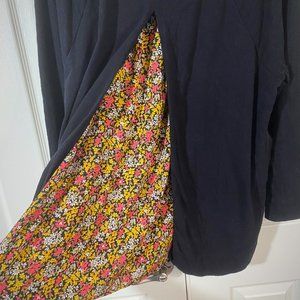 Loft Plus - 100% Cotton Black Long Sleeve with Peek a Boo Back